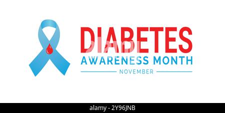 National Diabetes Awareness Month viene osservato ogni anno durante novembre illustrazione vettoriale sullo sfondo Illustrazione Vettoriale