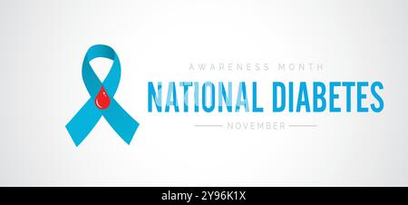 National Diabetes Awareness Month viene osservato ogni anno durante novembre illustrazione vettoriale sullo sfondo Illustrazione Vettoriale