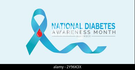 National Diabetes Awareness Month viene osservato ogni anno durante novembre illustrazione vettoriale sullo sfondo Illustrazione Vettoriale