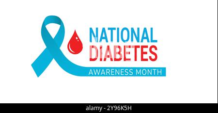 National Diabetes Awareness Month viene osservato ogni anno durante novembre illustrazione vettoriale sullo sfondo Illustrazione Vettoriale