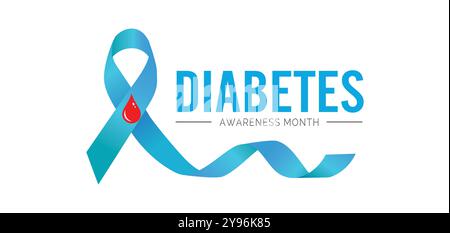 National Diabetes Awareness Month viene osservato ogni anno durante novembre illustrazione vettoriale sullo sfondo Illustrazione Vettoriale