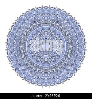 Design decorativo e colorato Mandala floreale. Illustrazione vettoriale ornamento. Illustrazione Vettoriale