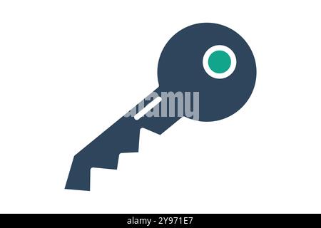 Icona chiave. stile icona a tinta unita. icona relativa alla ricezione. illustrazione vettoriale elementi hotel Illustrazione Vettoriale