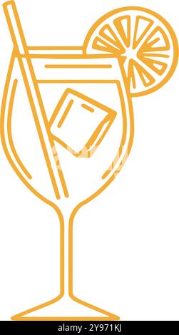 Illustrazione classica di Aperol Spritz Vector. Illustrazione Vettoriale