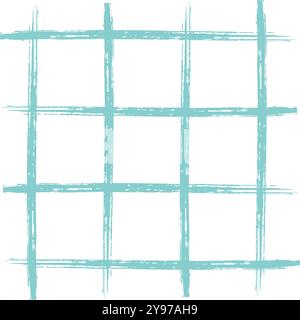 Carino motivo a scacchi disegnato a mano dal vettore. Cottagecore doodle geometrico semitrasparente texture semplice. Linee trasversali. Astratto carino delicato Illustrazione Vettoriale