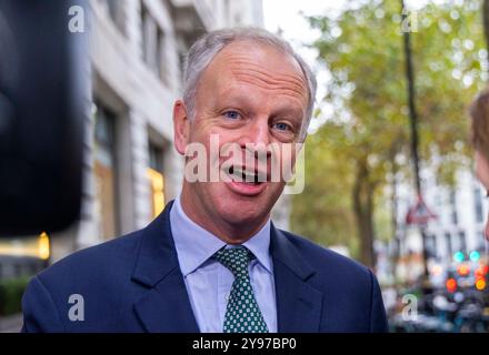 Londra, Regno Unito. 9 ottobre 2024. Nick Read, CEO dell'Ufficio postale, arriva all'indagine dell'Ufficio postale prima di tre giorni prima di testimoniare. Crediti: Karl Black/Alamy Live News Foto Stock