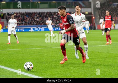 01.10.2024, Fussball: UEFA Champions League, Saison 2024/2025, Spieltag 2, Bayer 04 Leverkusen - AC Mailand in der BayArena a Leverkusen. # Foto: Kirchner-Media/TH Foto Stock