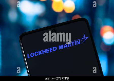 2 settembre 2024, Paraguay. In questa immagine, il logo Lockheed Martin Corporation viene visualizzato sullo schermo di uno smartphone Foto Stock