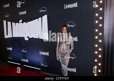 Città del Messico, Messico. 8 ottobre 2024. Dariam Coco partecipa al Red carpet della prima serie tv "la Maquina" di Disney Plus al Teatro Telcel. L'8 ottobre 2024 a città del Messico, Messico. (Foto di Yamak Perea/ credito: Eyepix Group/Alamy Live News Foto Stock