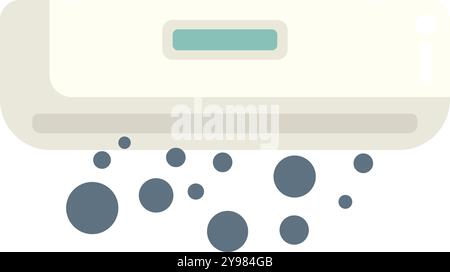 Il climatizzatore sta soffiando via le particelle di polvere, indicando la necessità di pulizia o sostituzione del filtro Illustrazione Vettoriale