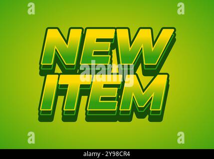 Nuovo elemento. Design effetto testo in stile 3D a scopo pubblicitario Illustrazione Vettoriale