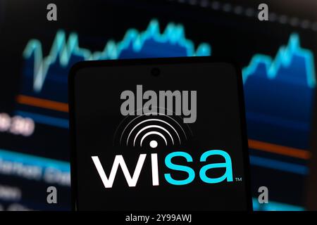 4 settembre 2024, Paraguay. In questa immagine, il logo WiSA Technologies, Inc. Viene visualizzato sullo schermo di uno smartphone Foto Stock