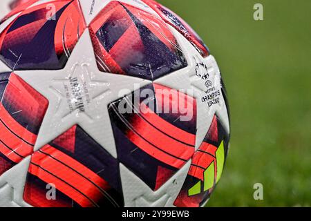 Manchester, Regno Unito. 09 ottobre 2024. Una visione dettagliata del pallone prima della partita di UEFA Women's Champions League - gruppo D - Manchester City vs Barcellona al Manchester City Academy Stadium, Manchester, Regno Unito, 9 ottobre 2024 (foto di Cody Froggatt/News Images) a Manchester, Regno Unito il 10/9/2024. (Foto di Cody Froggatt/News Images/Sipa USA) credito: SIPA USA/Alamy Live News Foto Stock