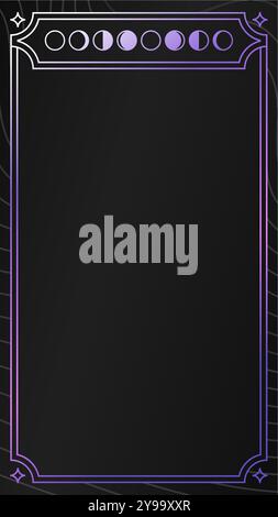 carta di tarocchi magici viola. Illustrazioni mistiche occulte, modello astrologico spirituale Illustrazione Vettoriale