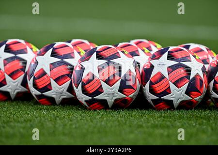 Manchester, Regno Unito. 09 ottobre 2024. Una visione dettagliata delle palle della partita prima della partita di UEFA Women's Champions League - gruppo D - Manchester City vs Barcellona al Manchester City Academy Stadium, Manchester, Regno Unito, 9 ottobre 2024 (foto di Cody Froggatt/News Images) a Manchester, Regno Unito, il 10/9/2024. (Foto di Cody Froggatt/News Images/Sipa USA) credito: SIPA USA/Alamy Live News Foto Stock