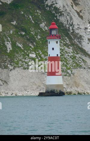 South Downs, Regno Unito - 7 settembre 2024 - le scogliere bianche di Beachy Head e il faro Foto Stock