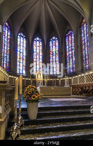 Vista interna, cattedrale di Notre-Dame de Luxembourg, città di Lussemburgo, Lussemburgo, Lussemburgo, Europa Foto Stock