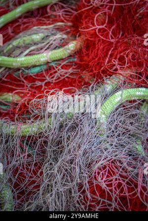 Background Texture Of A Tangle Of Fishing Nets (With Shallow DoF) Foto Stock