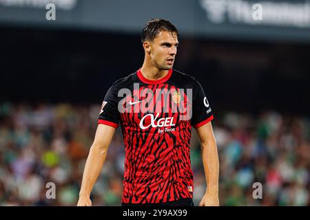 Siviglia, Spagna. 23 settembre 2024. Valery Fernandez (RCD Mallorca) visto durante la partita LaLiga EASPORTS tra Real Betis Balompie e RCD Mallorca allo stadio Benito Villamarin. Punteggio finale; Real Betis 1:2 Mallorca. (Foto di Maciej Rogowski/SOPA Images/Sipa USA) credito: SIPA USA/Alamy Live News Foto Stock