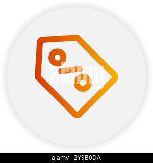 Icona del buono sconto per il negozio online. con colore sfumato adatto per icone di e-commerce, business e interfaccia Illustrazione Vettoriale