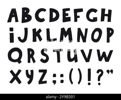 Font doodle disegnato a mano Illustrazione Vettoriale