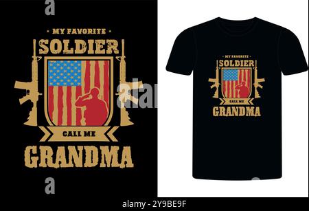 Maglietta tipografica dei veterani americani. Citazione motivazionale con T-shirt text VETERANA. T-shirt di alta qualità pronta per la stampa, T-shirt veterano vettoriale Illustrazione Vettoriale