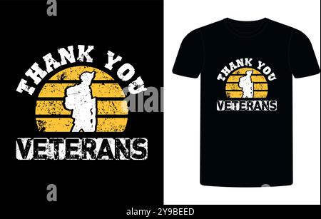 Maglietta tipografica dei veterani americani. Citazione motivazionale con T-shirt text VETERANA. T-shirt di alta qualità pronta per la stampa, T-shirt veterano vettoriale Illustrazione Vettoriale