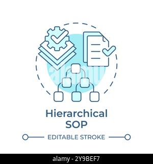 Icona di concetto blu morbido SOP gerarchico Illustrazione Vettoriale
