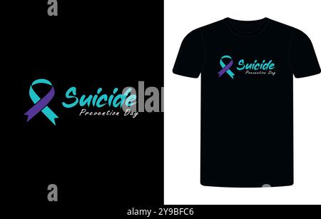 Non tutte le ferite sono visibili: T-shirt Suicide Prevention Design, Suicide Prevention Shirt, Suicide Prevention Survivor T-Shirt, Suicide Prevention Shirt. Illustrazione Vettoriale