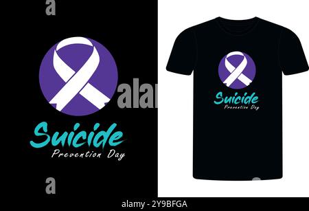 Non tutte le ferite sono visibili: T-shirt Suicide Prevention Design, Suicide Prevention Shirt, Suicide Prevention Survivor T-Shirt, Suicide Prevention Shirt. Illustrazione Vettoriale