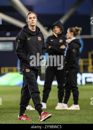 Manchester, Regno Unito. 09 ottobre 2024. Manchester, Inghilterra, 9 ottobre 2024: Giocatori del Bsrcelona prima della partita di UEFA Womens Champions League tra Manchester City e FC Barcelona al Joie Stadium di Manchester, Inghilterra (Natalie Mincher/SPP) credito: SPP Sport Press Photo. /Alamy Live News Foto Stock