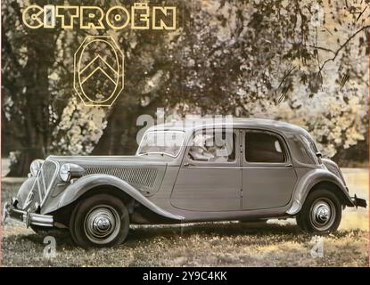 Citroen 15 Six Traction Avant (1954) - pubblicità di auto d'epoca Foto Stock