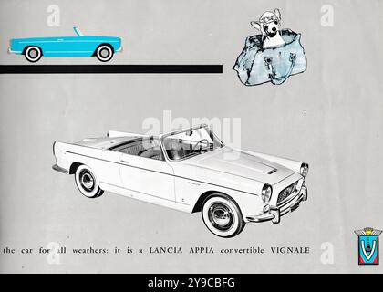 Lancia Appia Convertible Vignale (1958-62) - pubblicità di auto d'epoca Foto Stock