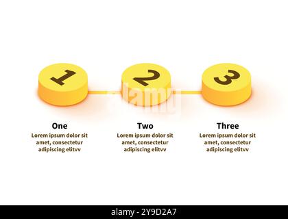 Moderno modello di business con infografiche in 3 fasi. Illustrazione vettoriale Illustrazione Vettoriale