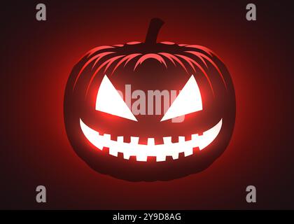 Silhouette di zucca spaventosa. Design grafico per feste di Halloween. Illustrazione vettoriale Illustrazione Vettoriale