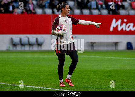 Maria Luisa Grohs (Torfrau, FC Bayern Muenchen Frauen, n. 1). GER, FC Bayern Muenchen vs. Arsenal WFC, Fussball, UEFA Womans Champions League, gruppo C, 1. Spieltag, Saison 2024/2025, 09.10.2024. Foto: Eibner-Pressefoto/Heike Feiner Foto Stock