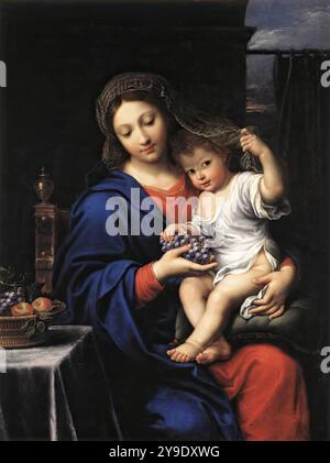 MIGNARD, Pierre (B. 1612, Troyes, d. 1695, Parigi) la Vergine dell'uva anni '1640 olio su tela, 121 x 94 cm Musée du Louvre, Parigi --- parole chiave: --------------- Autore: MIGNARD, Pierre titolo: La Vergine delle uve linea temporale: 1651-1700 Scuola: Francese forma: Pittura tipo: Genere Foto Stock