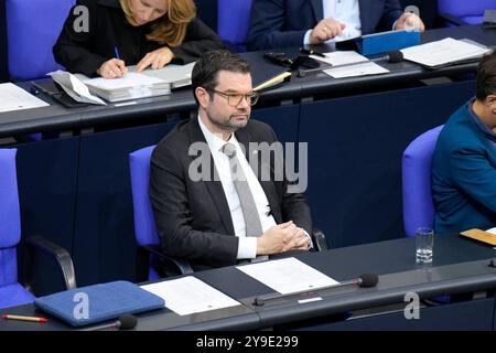 Sitzung des Deutschen Bundestags, Marco Buschmann, FDP, Bundesjustizminister Sitzung des Deutschen Bundestags, Rede, Plenum Berlin Berlin GER *** sessione del Bundestag tedesco, Marco Buschmann, FDP, Ministro federale della giustizia sessione del Bundestag tedesco, discorso, Plenaria Berlino GER Foto Stock