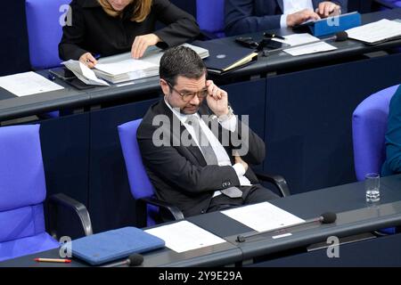 Sitzung des Deutschen Bundestags, Marco Buschmann, FDP, Bundesjustizminister Sitzung des Deutschen Bundestags, Rede, Plenum Berlin Berlin GER *** sessione del Bundestag tedesco, Marco Buschmann, FDP, Ministro federale della giustizia sessione del Bundestag tedesco, discorso, Plenaria Berlino GER Foto Stock