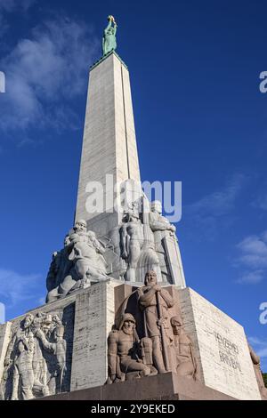 Il Monumento alla Libertà, Riga, Lettonia Foto Stock