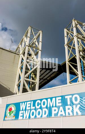 Ewood Park, Blackburn, Lancashire, Regno Unito. Sede di uno dei membri fondatori della lega di football Blackburn Rovers Football Club Foto Stock