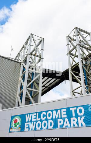 Ewood Park, Blackburn, Lancashire, Regno Unito. Sede di uno dei membri fondatori della lega di football Blackburn Rovers Football Club Foto Stock