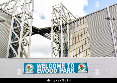 Ewood Park, Blackburn, Lancashire, Regno Unito. Sede di uno dei membri fondatori della lega di football Blackburn Rovers Football Club Foto Stock