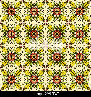 Design messicano con piastrelle in ceramica talavera Illustrazione Vettoriale