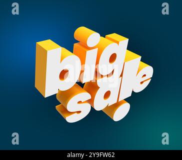 Grande vendita, cartello promozionale marketing. lettere 3d. Sfondo trasparente. Foto Stock