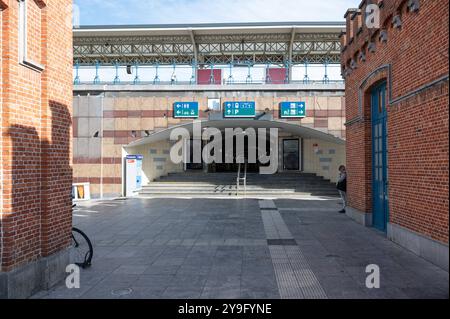 Ingresso e sottopassaggio della stazione ferroviaria di Aalst, Fiandre orientali, Belgio, 6 ottobre 2024 Foto Stock