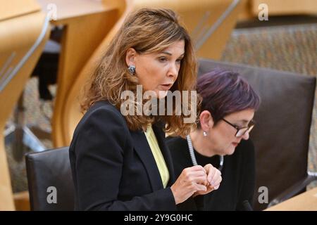 Edimburgo Scozia, Regno Unito 10 ottobre 2024. Lord Advocate RT Hon Dorothy Bain KC al Parlamento scozzese. credito sst/alamy notizie in diretta Foto Stock