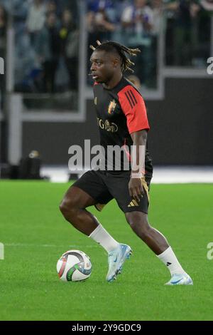 Roma, Italia. 10 ottobre 2024. Jeremy Doku del Belgio durante la partita di qualificazione al gruppo 2 della UEFA Nations League 2024/25 tra Italia e Belgio allo stadio Olimpico di Roma il 10 ottobre 2021. (Foto di Fabrizio Corradetti/LaPresse) credito: LaPresse/Alamy Live News Foto Stock