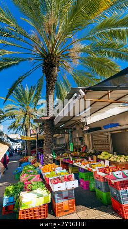 Il suq arabo nella città di Haifa, Israele, Medio Oriente Foto Stock