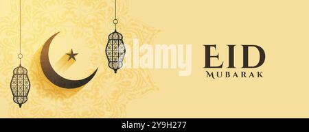eid al adha disegno di striscioni islamici per il vostro vettore di celebrazioni culturali Illustrazione Vettoriale